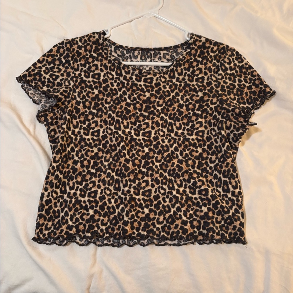 American Eagle Outfitters Leopard Print Blouse Size M
